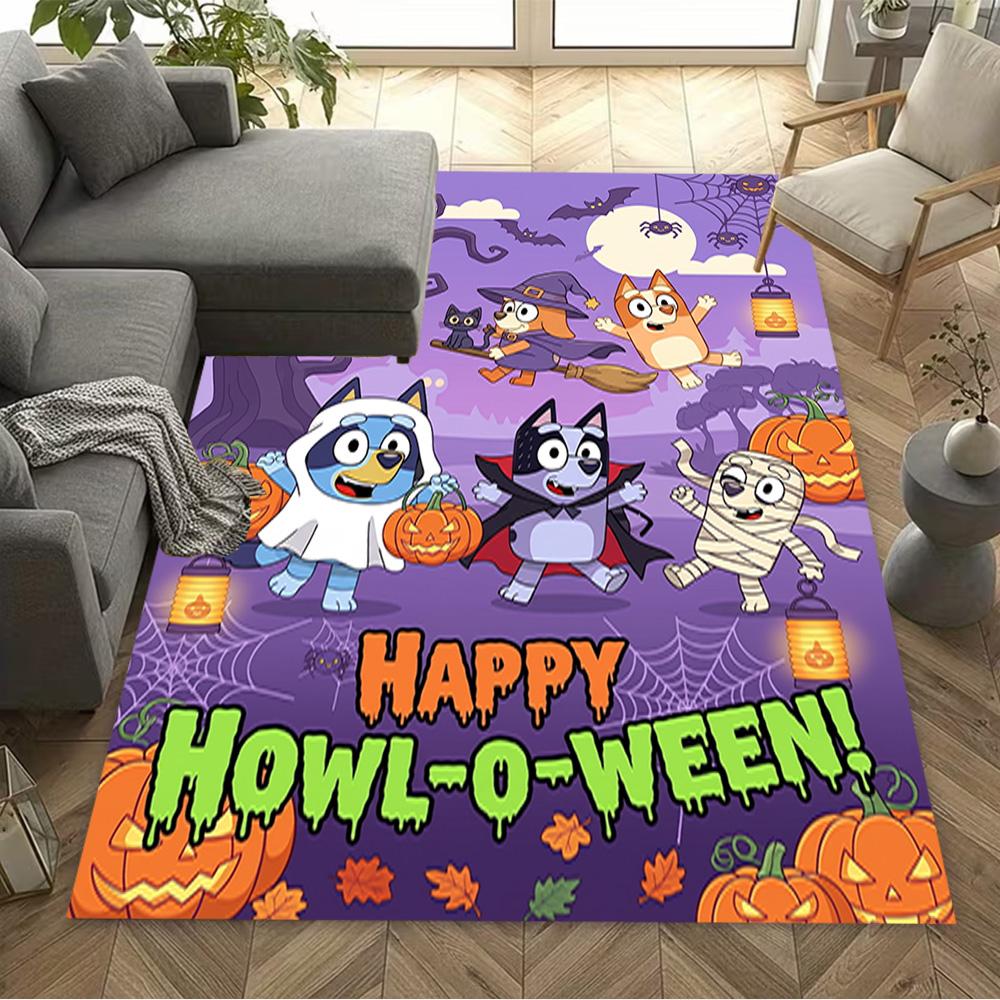 Halloween Costume Parade Area Rug Suitable for Playrooms Game Room Dining Room Hallway Anti-slip Rug Office home decor Wedding Party Gift