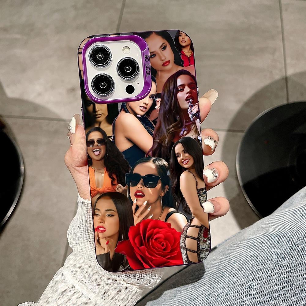 Модный фиолетовый полупрозрачный чехол для мобильного телефона Becky G для iPhone 17 16 15 14 13 12 11 X XR XS Air Pro Max Plus Цветная крышка