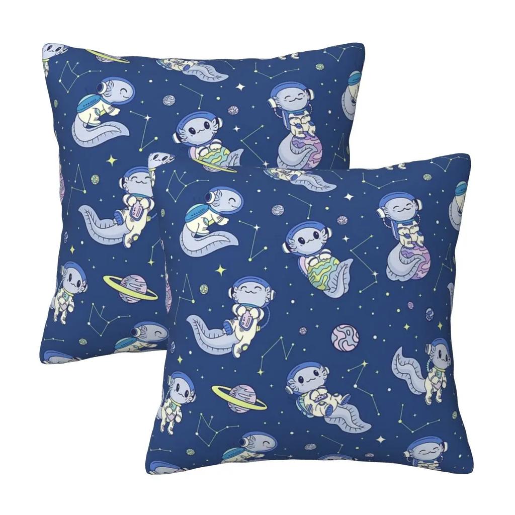 Just A Girl Who Loves Axolotls Space Axolotl 2 Pcs Square Pillowcase Pillow Cover Cushion Comfort Throw Pillow For Home Bedroom