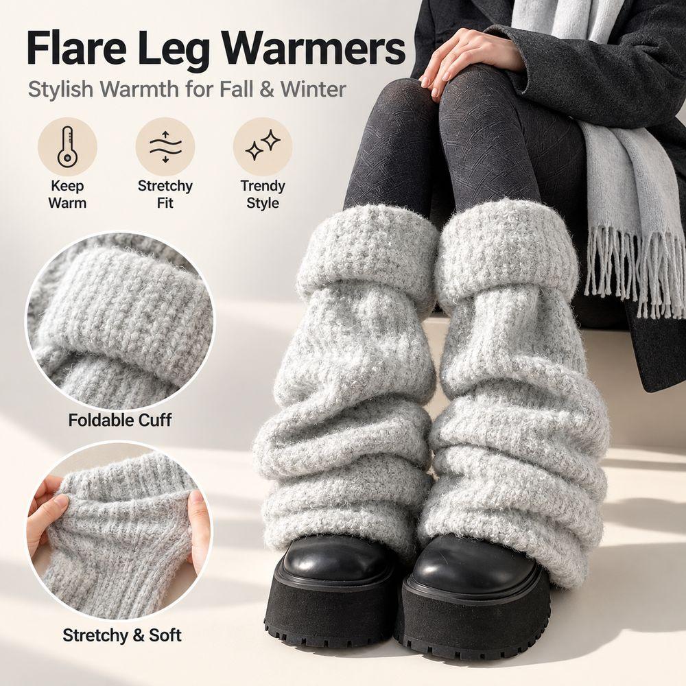 Flare Style Flare Leg Socks Knee-Length Knee-Length Socks Soft Leg Warmers Daily Wear