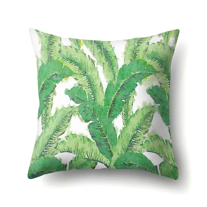 Полиэстеровая наволочка Скандинавский растительный стиль Принт с цветами Бархатная наволочка из персиковой кожи