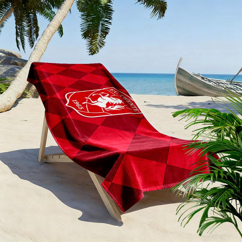 FC Twente Print Beach Towel, Large Soft Quick Dry Towel for Beach Camping Swimming