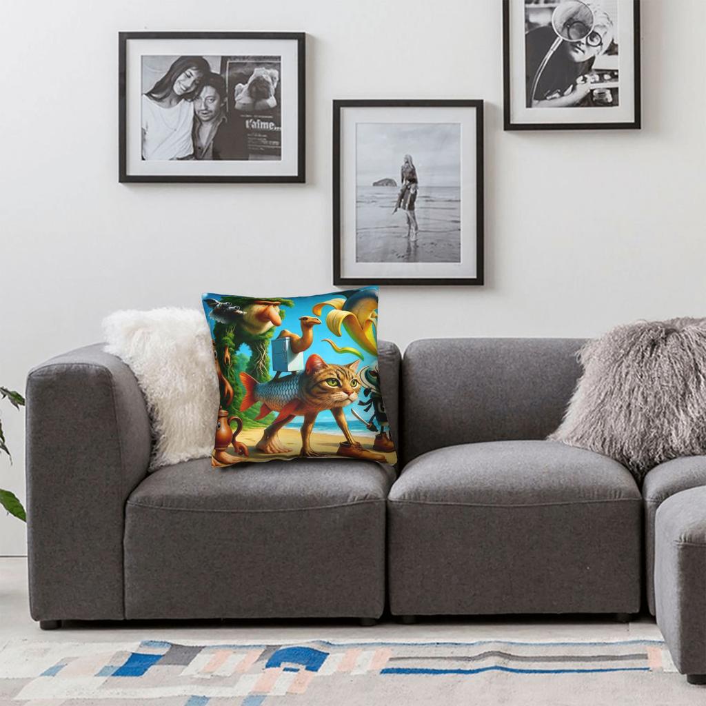 Pillow Case Italian Brainrot Graphic Pillow Cover For Chair Sofa Home Decor Fashion Pillowcases