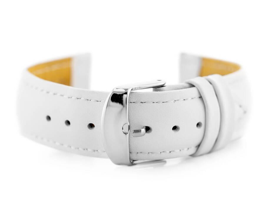 Pasek Skórzany Do Zegarka W83L - Biały - 20Mm