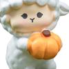 Mini Sheep Figurine Resin Miniature Animal Ornament Fall Harvesting Sheep Statue for Fairy Garden DIY Craft Micro Landscape