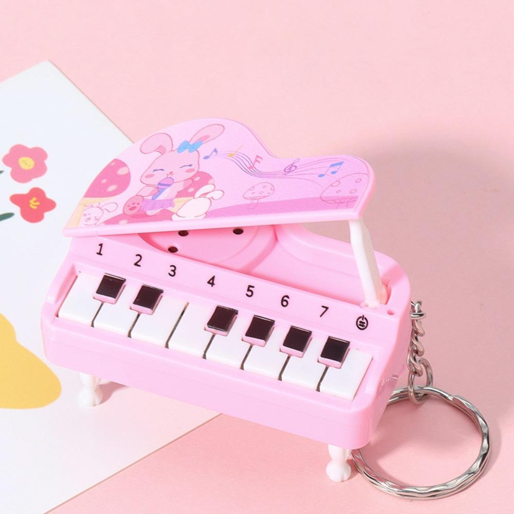 Cartoon Pattern Piano Keychain Toy Playable Keys Keyboard Keychain Party Favors