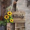 Hanging Welcome Door Sign Lightweight Wooden Decoration Sign Sunflower Welcome Sign  Kitchen