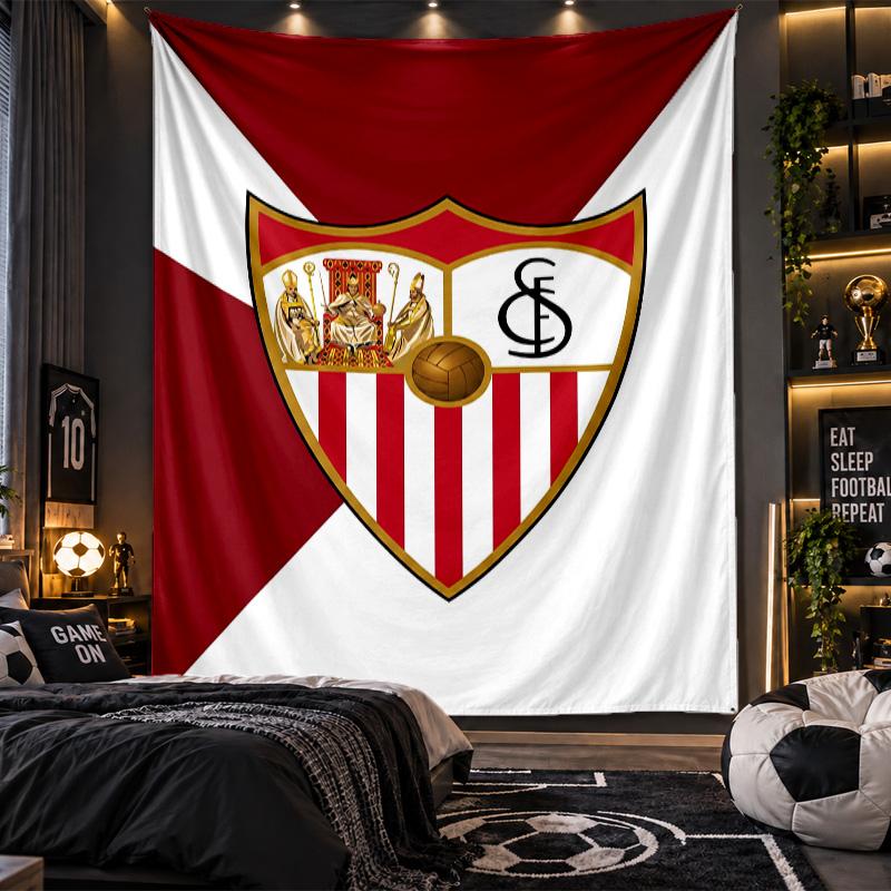 Wall Hanging Tapestry Sevilla FC Print Cloth for Living Room Bedroom Home Decor