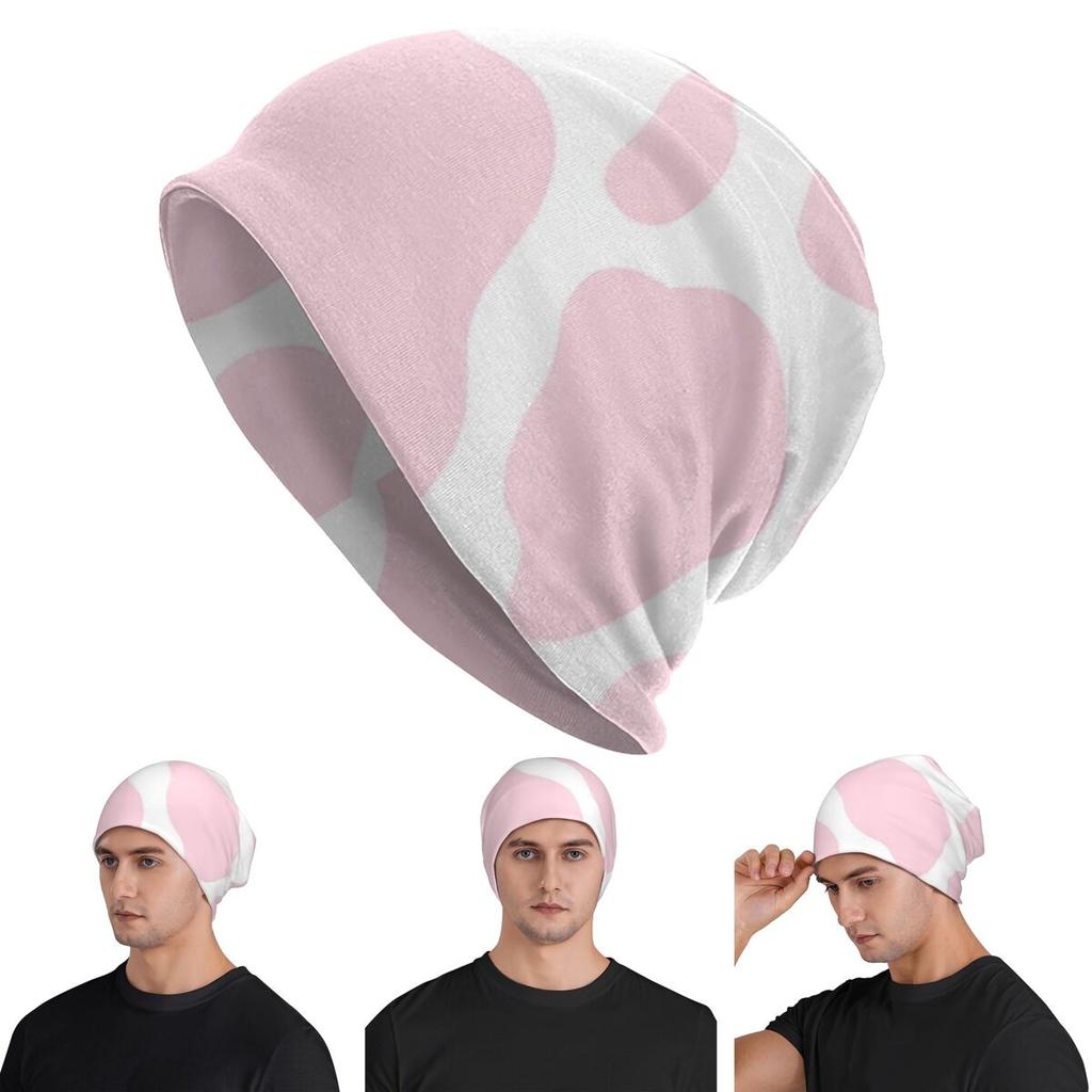Cow Print Spot Heart Cute Kawaii Unisex Adult Beanies Caps Knitted Bonnet Hat Warm Fashion Autumn Winter Outdoor Skullies Hats
