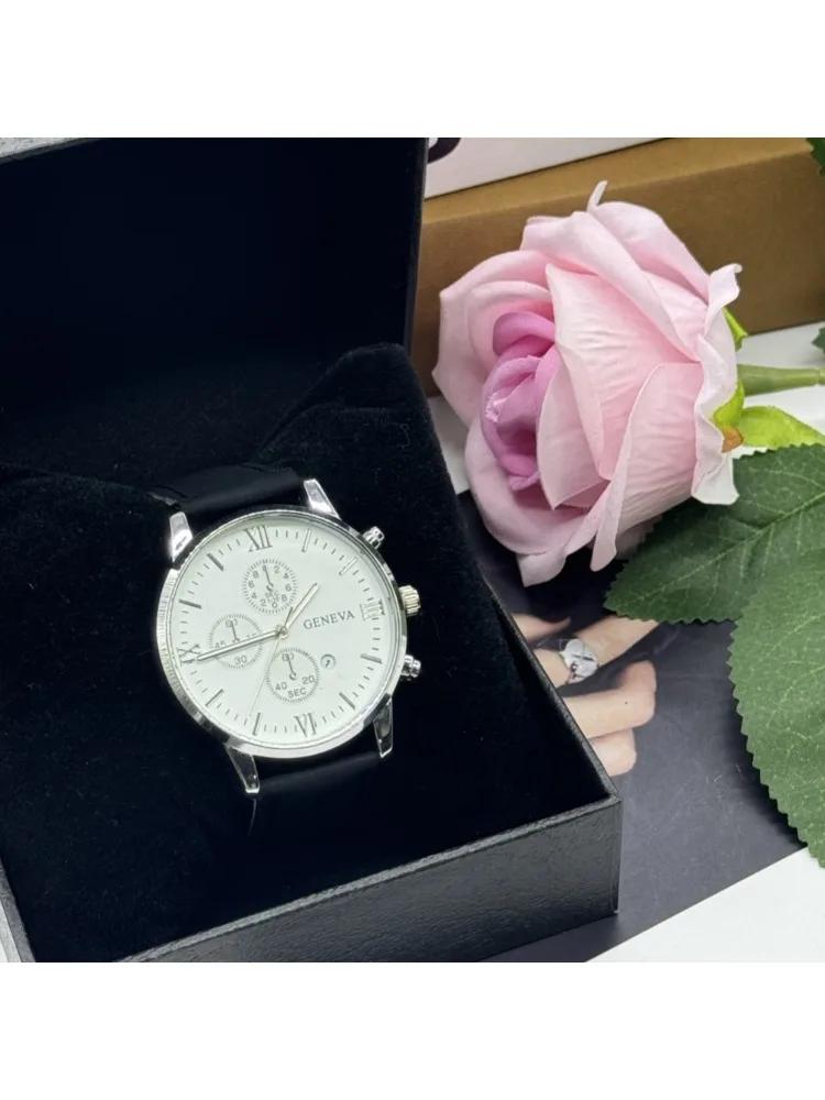 5 шт. Модные простые кварцевые часы с функцией бизнеса и отдыха, водонепроницаемый корпус в комплекте для отдыха на открытом воздухе, спорта на открытом воздухе