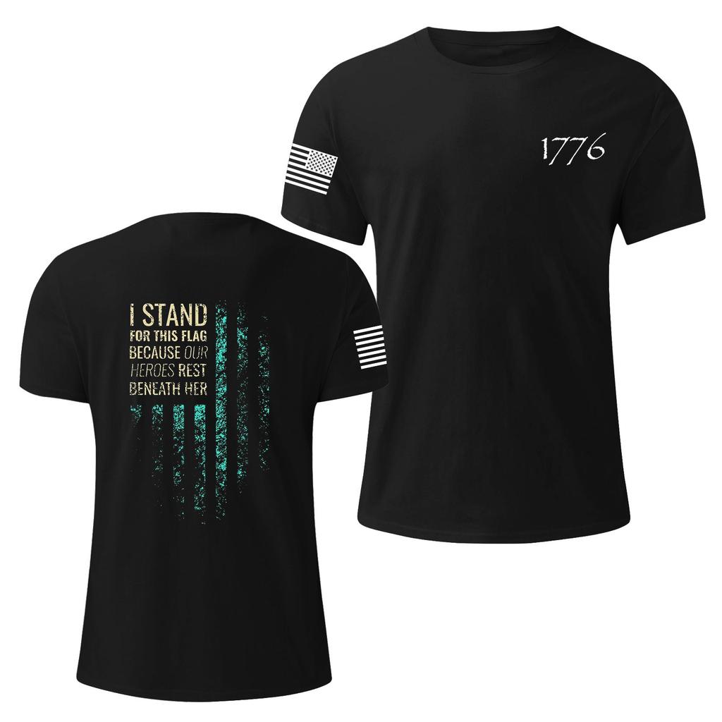 Мужская модная повседневная футболка с круглым вырезом и коротким рукавом с принтом «День независимости»