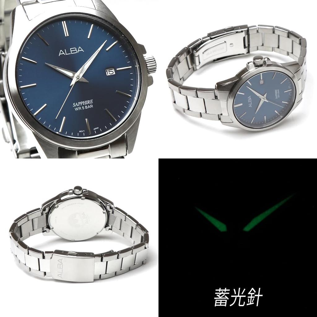 SEIKO ALBA Seiko Alba Pair Watch Navy Silver Quartz Analog Date Calendar Часы из нержавеющей стали с браслетом для мужчин и женщин Японский механизм Business