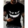 Men's Plus Size Summer T-Shirt with Monster Graphic, Fashionable Eye-Catching Tee, Round Neck, Polyester - Machine Washable, PLUS SIZE