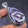 Chevron Amethyst Gemstone 925 Steling Silver Jewelry Pendant 2.29" E2f30
