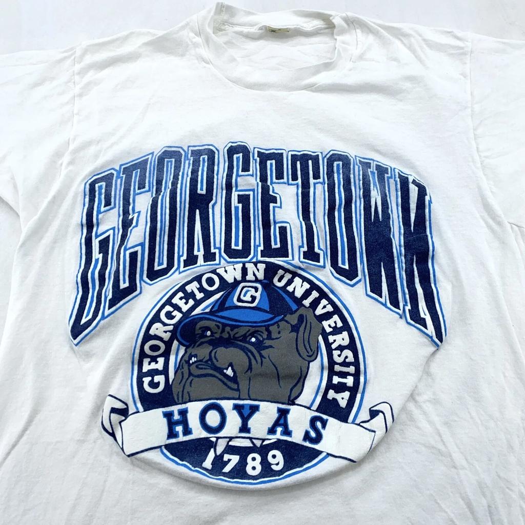 Винтажная футболка 80-х GEORGETOWN UNIVERSITY HOYAS РАЗМЕР S/M футбол ncaa мягкая