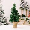 Green Linen Mini Christmas Tree Plastic Christmas Pine Tree Artificial Christmas Tree  Party Gifts