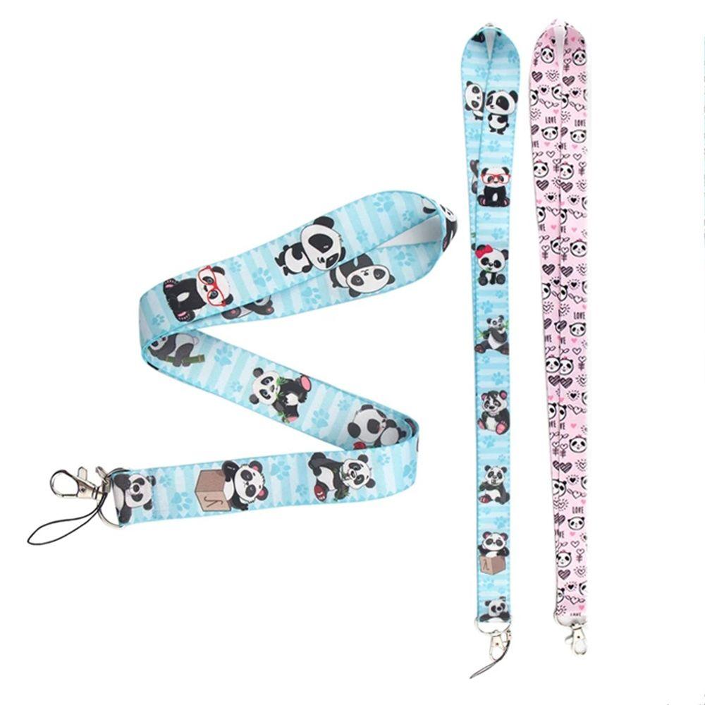 Badge Holder Certificate Lanyard Webbing Hang Rope Animal Panda Panda Lanyard Mobile Phone Straps