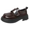 Black Round Head Retro British Style Platform Small Leather Shoes Women's Autumn and Winter 2025 New Thick Heel French Loafer Single Shoes