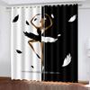 Танцующая балерина Черно-белые мультяшные шторы на окна в детской спальне Гостиной Зале Декор для кухни Шторы Жалюзи