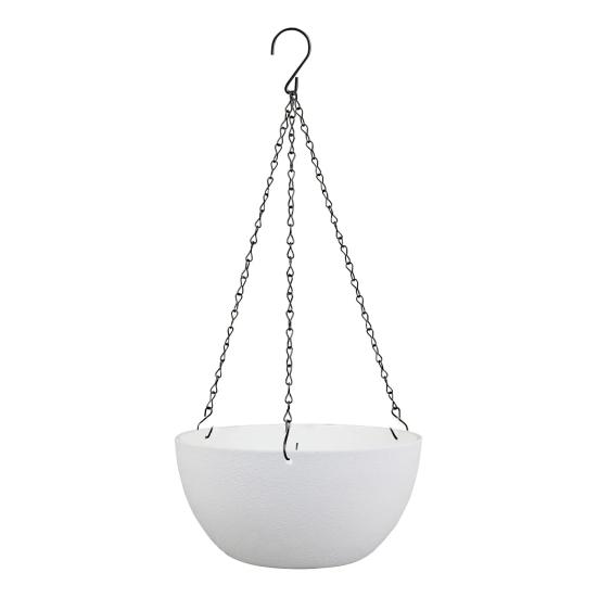 Подвесной цветочный горшок 2 в 1 с регулируемыми цепями, подвесная корзина для комнатных и уличных растений с дренажными отверстиями, пластиковое подвесное кашпо