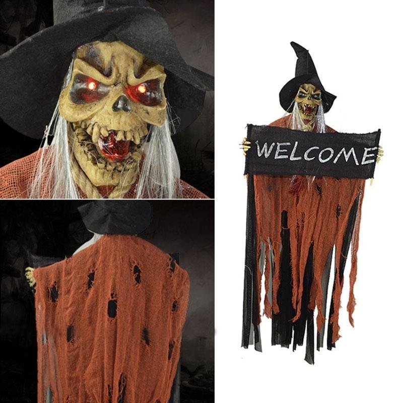 Реквизит для вечеринки на Хэллоуин, украшение для вечеринки в баре, активируемый голосом, подвесной череп-скелет