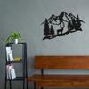 Metal Deer Wall Art - Forest and Mountain Deer Design, Iron Art for Cabin Decor, Wall Decoration, and Wall Sticker