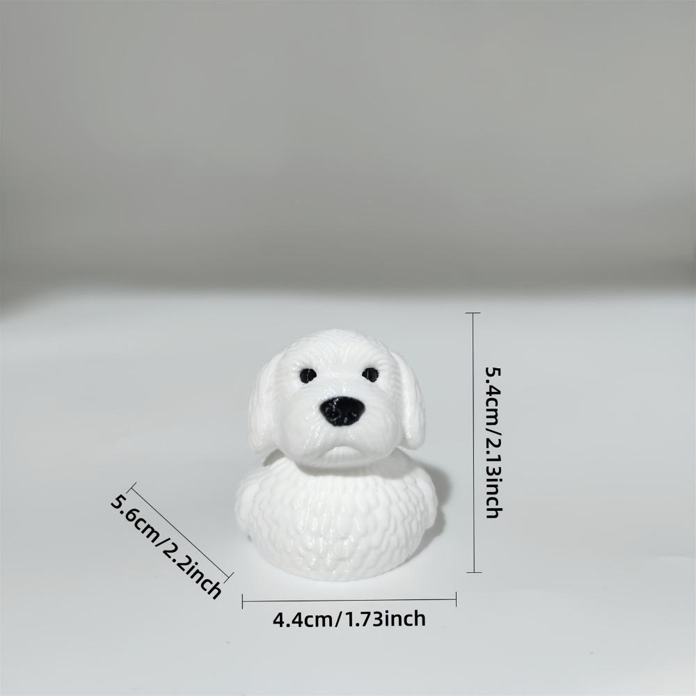 Cute White Dog Duck Statue Ornament, Funny Dog Shaped Duck Statue Home Desktop Decoration, Thanksgiving, Valentine's Day