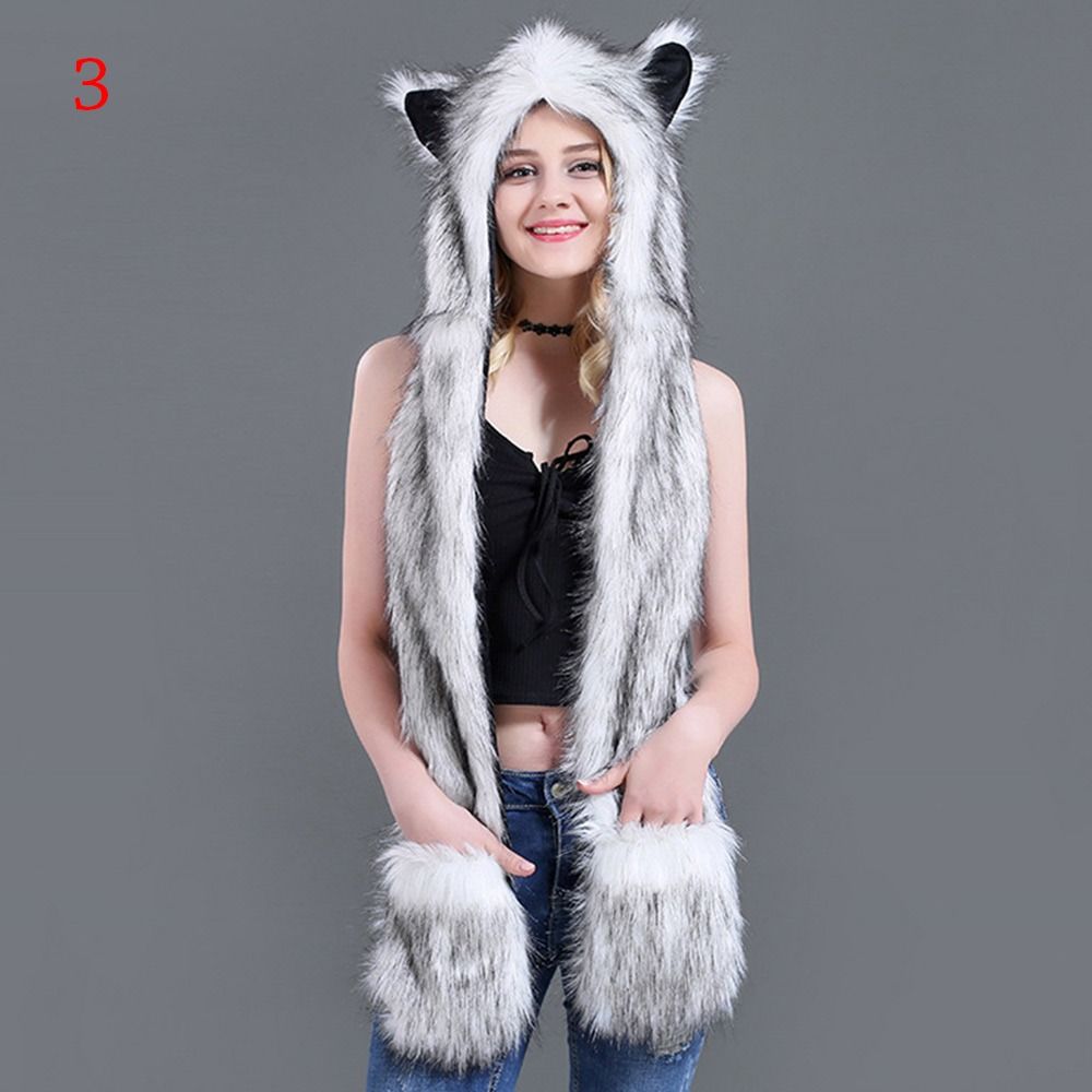 Теплая шапка-ушанка с шарфом и перчатками 3 в 1 для мужчин и женщин