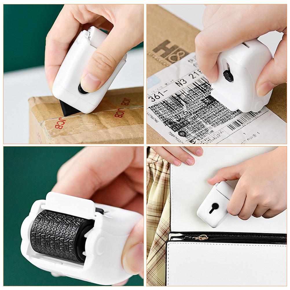 Multi-Function Confidential Roller Stamp for Privacy Protection Fast-Drying Alcohol-Proof Ink No Residue No Odor Office Security