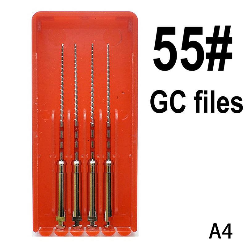 4 шт. Стоматологические файлы Gc 25 мм 45-60# Нержавеющая сталь Лечение корневых каналов Эндодонтические инструменты Стоматологические файлы Лаборатория