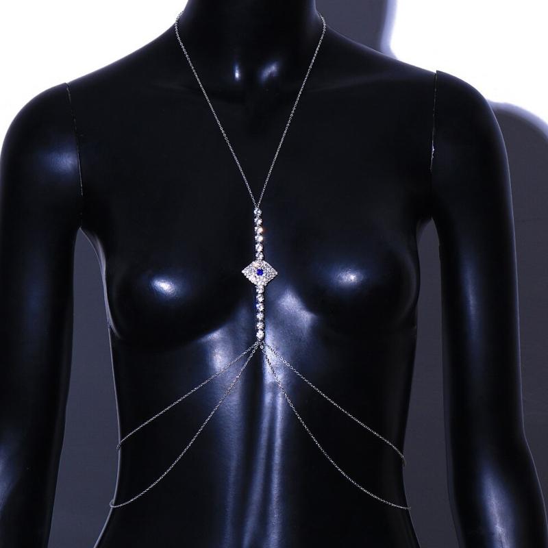 Стразы 'Глаз Демона' Цепочка на Бюстгальтер Цепочка на Тело Ожерелье на Бюстгальтер Нагрудный Держатель Бюстгальтер
