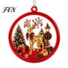 Acrylic Ornaments for Christmas Decoration 2D Flat Hanging Ornaments, Decorative Holiday Tree Decorations Festive Pendants with Strings Lanyard Party