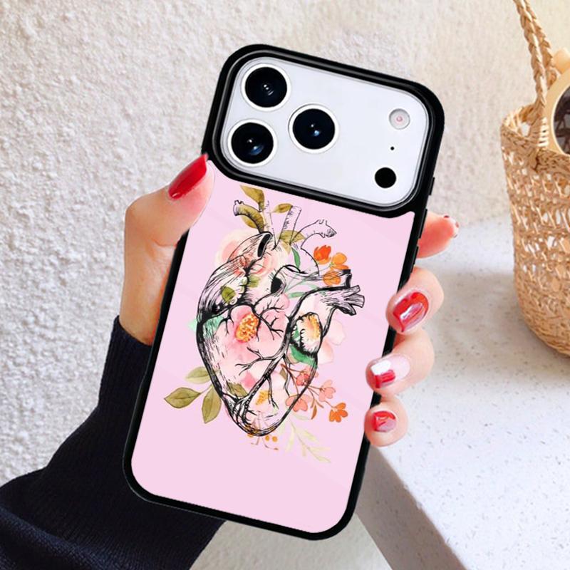 Чехол для телефона 'Человеческое сердце Мозг Легкие' для iPhone 17 Air 16 15 14 13 12 11 Pro Max Plus