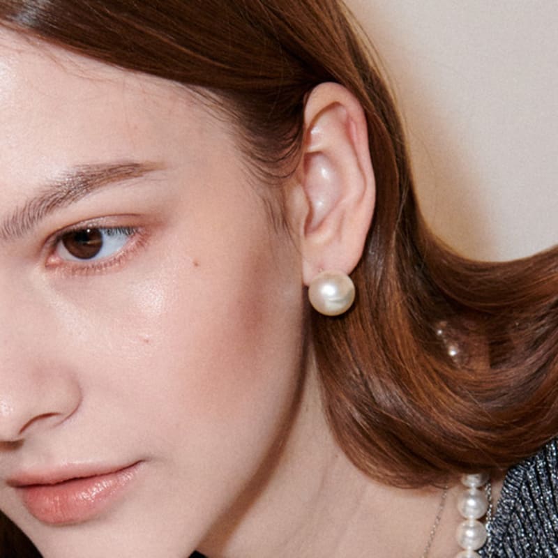 August Harmony 925silver Pearl Earring / 2size