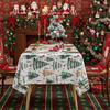 Tablecloth Party Printed Tablecloth Labeled New Year'S Tablecloth Polyester Christmas Snowflake Tablecloth