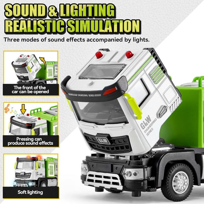 Литые игрушки-цистерны, грузовик для удаления дыма с помощью трения, со светом и звуком, 1:40 масштаб грузовик-разбрызгиватель детская игрушка