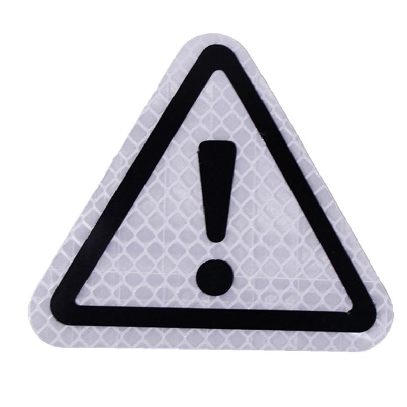 Triangle Exclamation Mark Reflective Warning Sign Car Sticker Night Driving Safety Reflective sticker for Car Anti-Collision