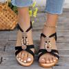 Women's Summer Shoes 2024 Solid Color Wedge Sandals Women New Non-Slip Casual Shoes Woman Fashion Metal Platform Sandalias Mujer