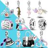 925 Silver Infinity Sun Protective Eye Ballet Girl Dangle Charms Travel Suitcase Fit Original Bracelet