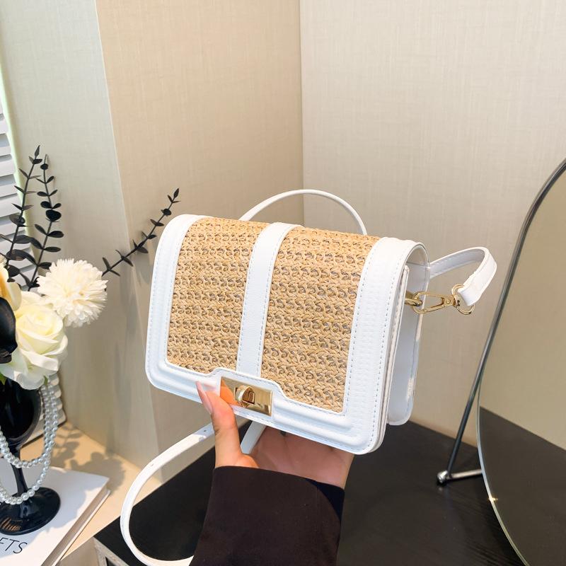 Квадратные летние соломенные плетеные сумки-клатчи для женщин, сумки через плечо, повседневные пляжные сумки-мессенджеры из ротанга для путешествий