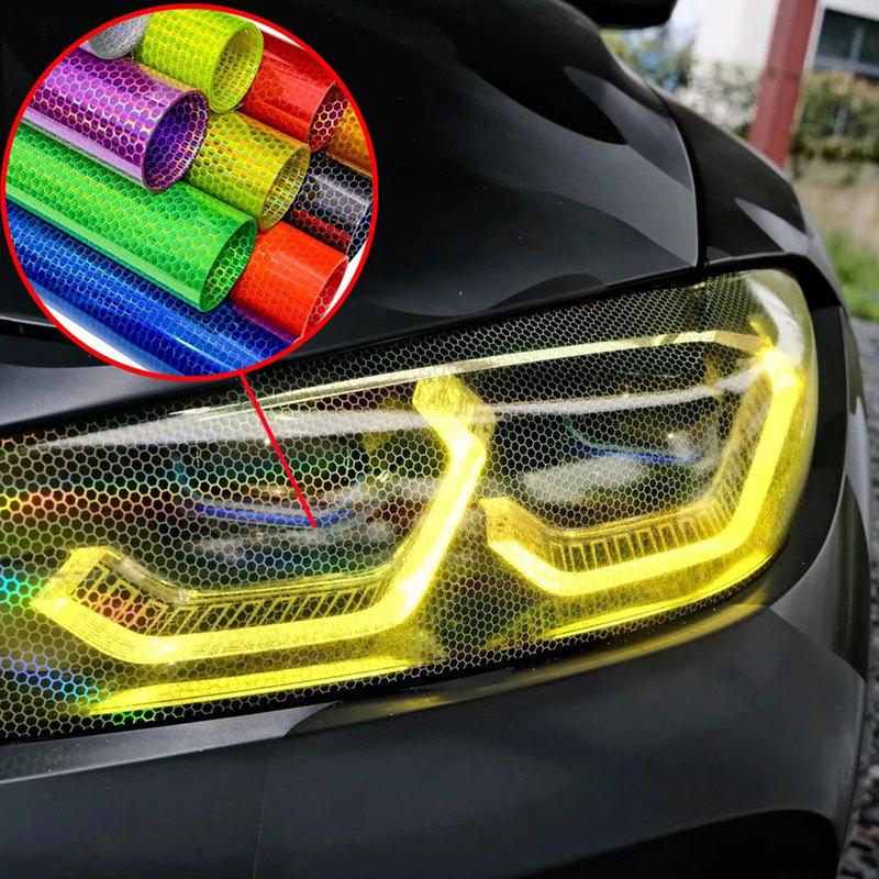 Car Sticker Headlight Lamp Film Auto Laser Honeycomb Taillight Lamp rhombus protective film Waterproof Self-Adhesive Stickers