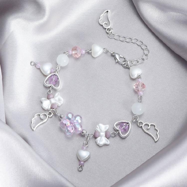 Цветочные браслеты-бантики для женщин, эстетичные, милые, ручные цепочки, праздничные украшения, подарок