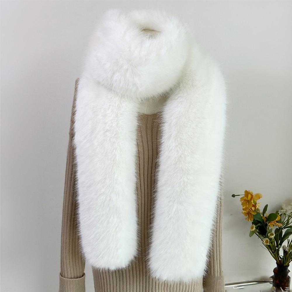 Fashionable 180cm Fake Fur Long Scarf Soft Fur Decor Winter Fluffy Scarf Thick Ladies Neck Warmer Scarves Outdoor