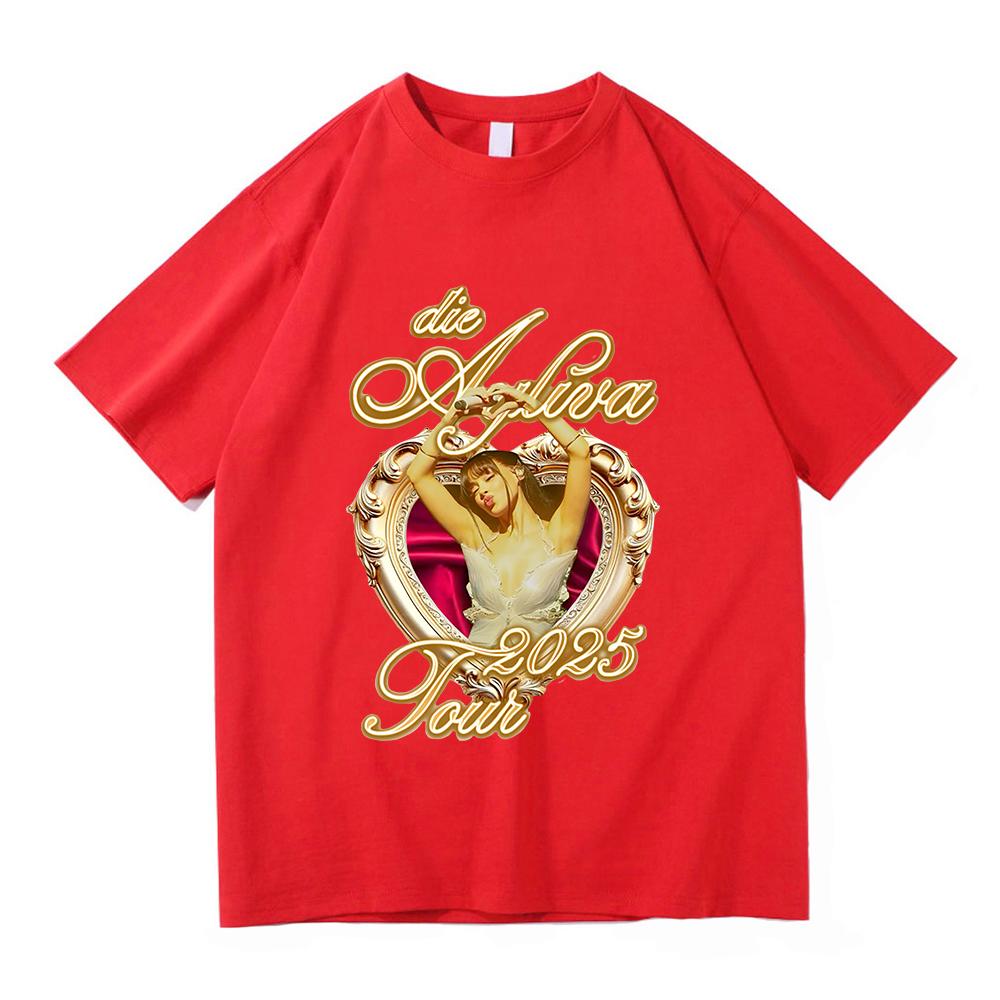 Футболка Ayliva Tour 2025 Летняя мода Мужская/Женская Харадзюку Графическая Ретро Футболка Высокое качество Повседневная Винтажная Хлопковая Футболка