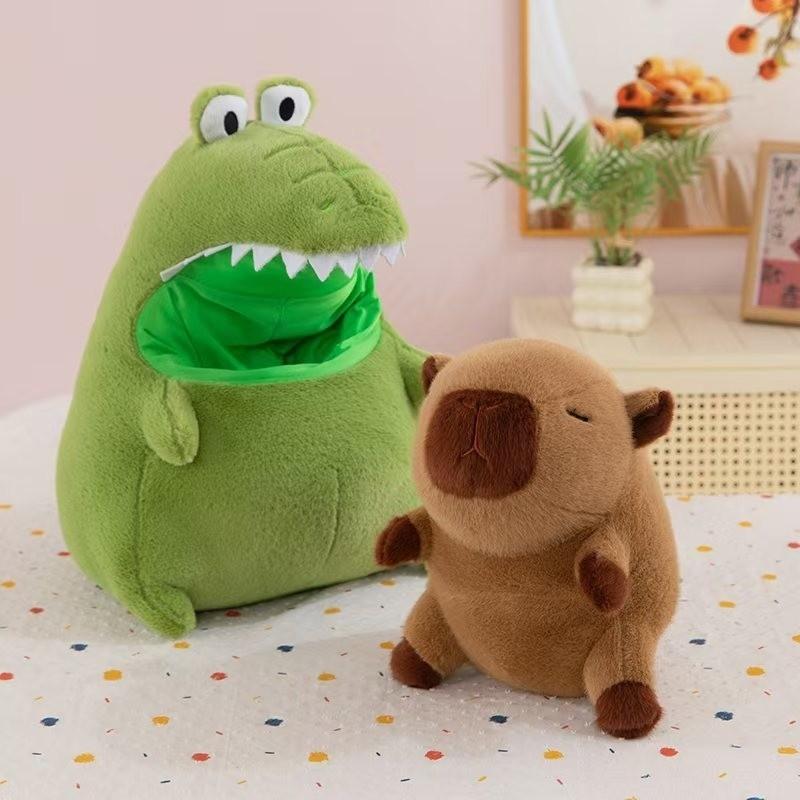 Turn Cartoon Crocodile Capybara Plush Toy Cute Girl Child Detachable Gift Doll