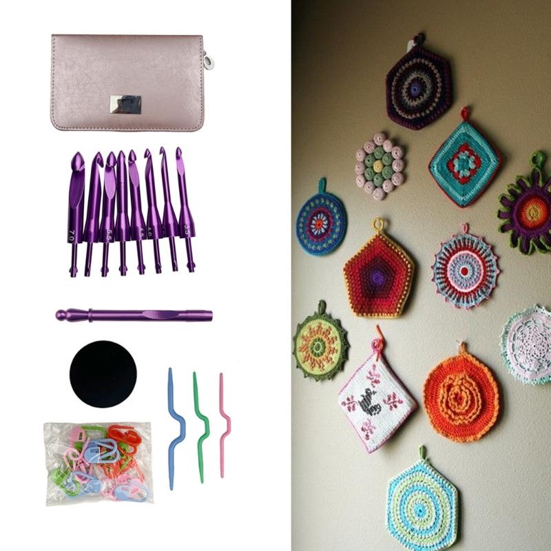 Алюминиевый крючок для вязания с 8 наконечниками 3,0 мм-7,0 мм Сменная игла для вязания крючком для вязания одеяла, свитера, шарфа