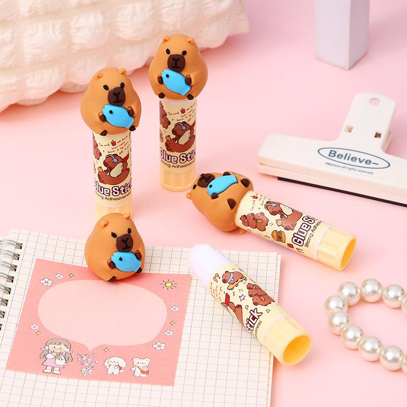 Kawaii Capybara Cartoon Solid Glue Super Strong Adhesives Клей-карандаш Милый студенческий клей-карандаш Офисные принадлежности Канцелярские товары для студентов