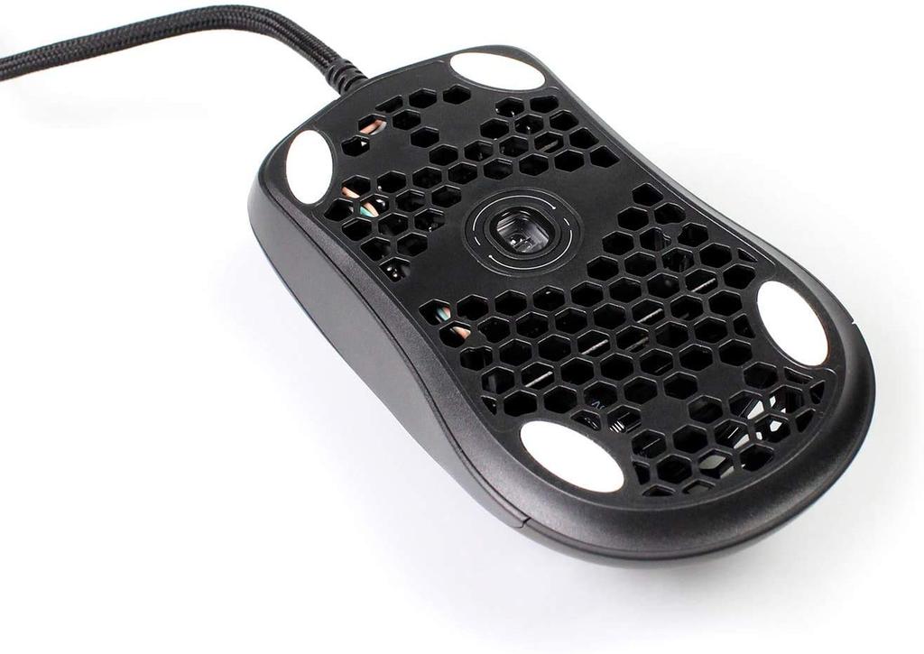 Gwolves Hati Edition Ultra Lightweight Honeycomb Design Wired Gaming Mouse 3360 Sensor PTFE Skates 6 Buttons Only 61G - - - (Gun Metal)