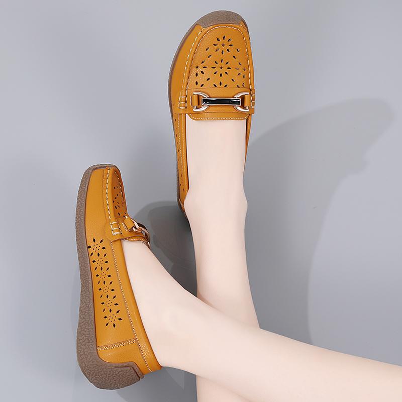 Женские лоферы на плоской подошве, кожаные мокасины для вождения, удобные повседневные без шнуровки прогулочные минималистичные летние балетки для мамы на плоской подошве