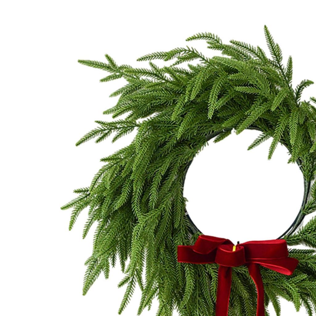 19inch Artificial Pine Christmas Wreath Front Door Multifunctional Xmas Garland for Holiday